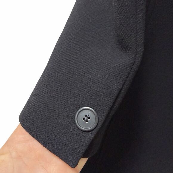 J Crew Womens Wool Blend Button Long Coat Size 4 Black Heavy Winter Peacoat - Picture 5 of 11